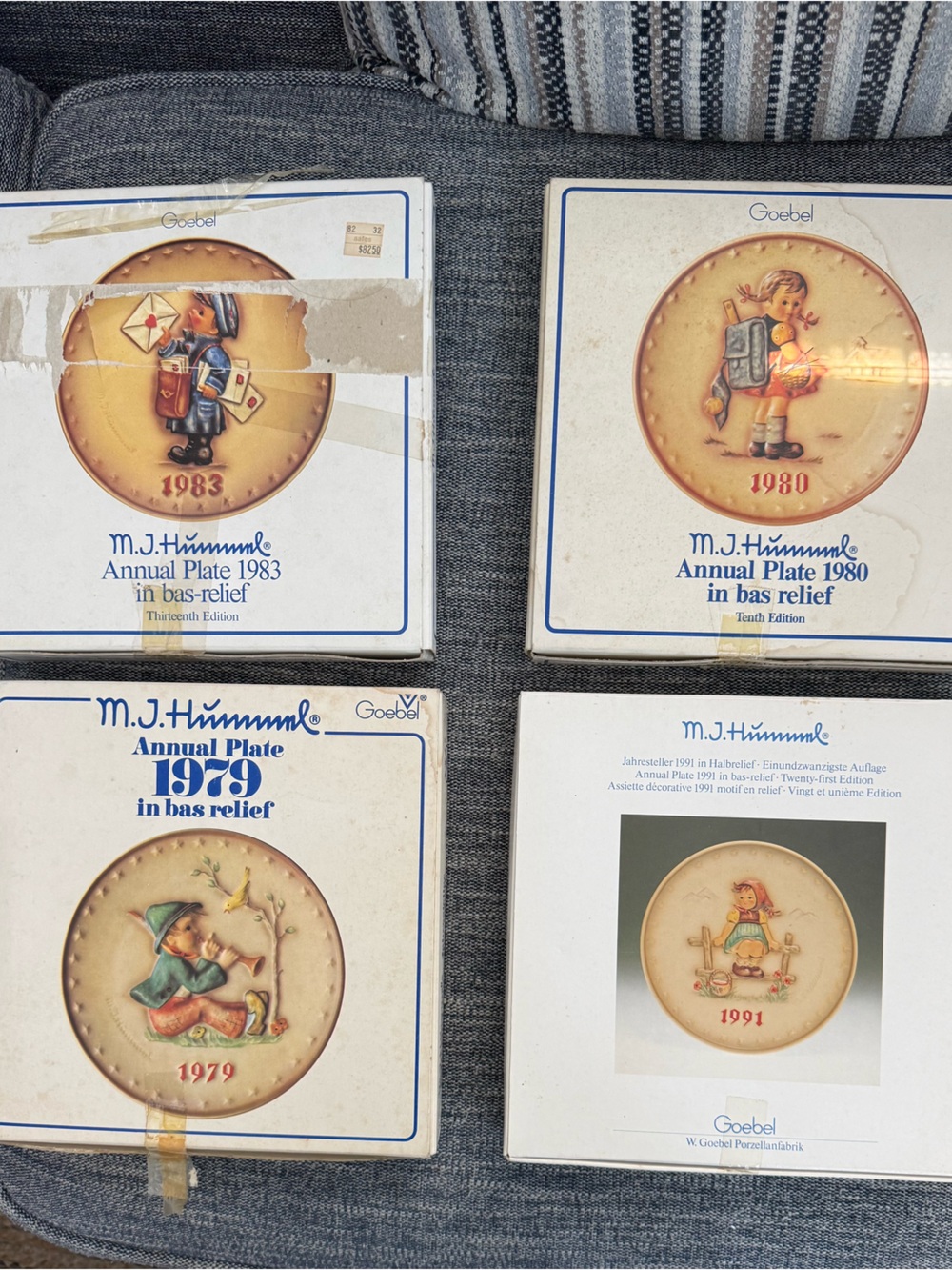 4 Hummel vintage plates in original boxes